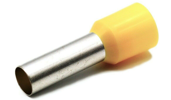 Hilpress Aderendhülsen 25 mm² isoliert gelb Hülse 22 mm lang Kupfer verzinnt 25,0L 50 Stück